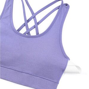 CRZ Yoga Women's seamless strappy crisscross longline sports bra